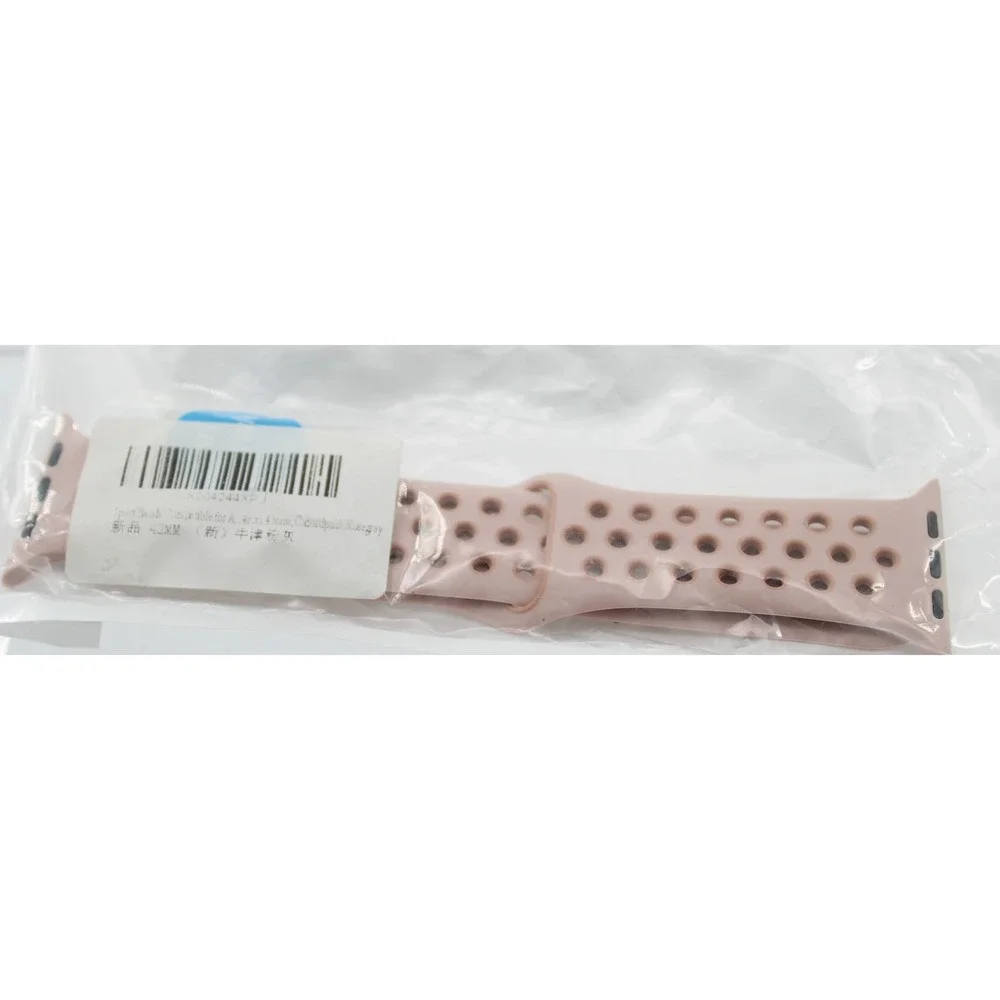 Sport Band Compatible with Apple Watch 42mm 44mm Pink Gray Perforated Silicone